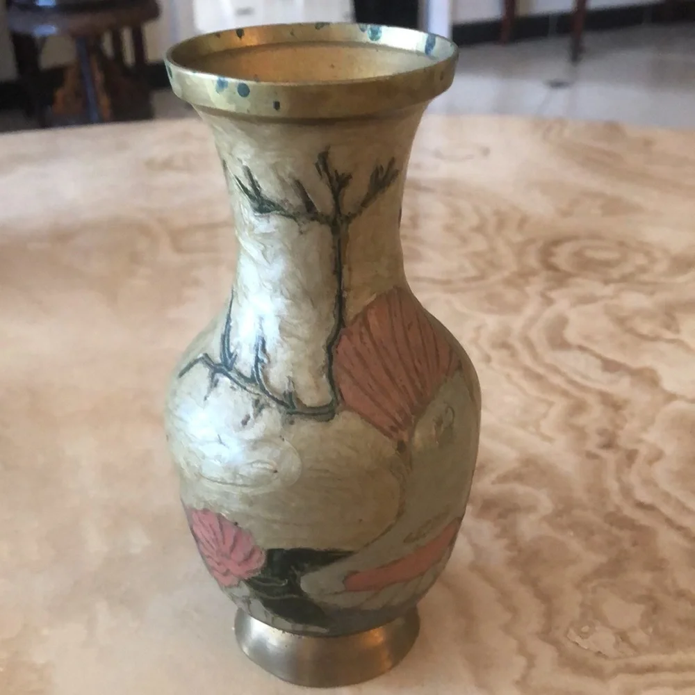 BRASS PAINTED VASE • FROM BUSCH GARDENS CIRCA EARLY ‘90s • VINTAGE